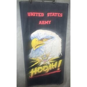 Vintage US United States Army Hooah Emblem Eagle Beach Towel 27”x‎ 54” Hilasal